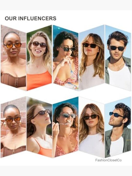 Trendy Rectangle Polarized Sunglasses, Thin Slim Square Sunnies for Women Men main image 5